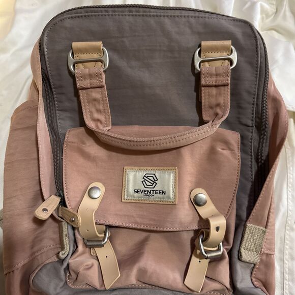 Seventeen London Camden M Backpack Dusty Rose Tan Adj Padded Straps Lightweight main image 6